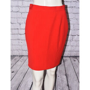 MUGLER Thierry Mugler Designer Red Pencil Skirt 44
